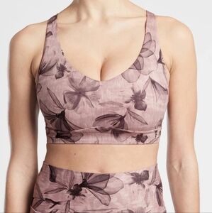 EUC Athleta Floral Solace Printed Size XS Bra In Inner Beauty Earth Rose!